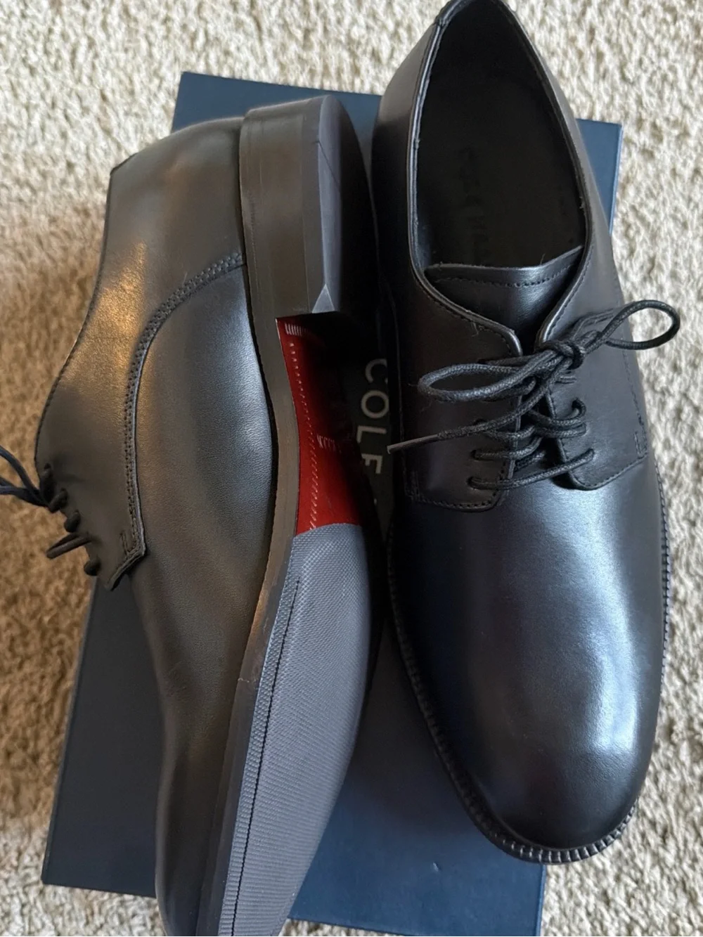 Cole Hann Men's Black Leather Oxfords Shoes Size 8